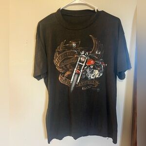 Vintage Harley 3D Emblem Ride to Live Live to Ride Tee 1989